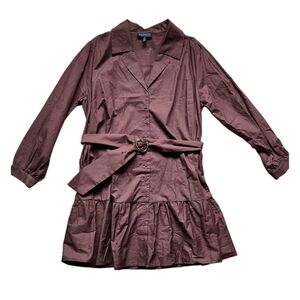 NWT Eloquii Brown Belted Shirt Dress